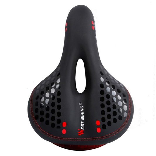 WEST BIKING YP0801083 Bicycle Taillight Thickened Soft And Comfortable Mountain Bike Seat Cushion(BlackRed) - Outdoor & Sports by WEST BIKING | Online Shopping UK | buy2fix