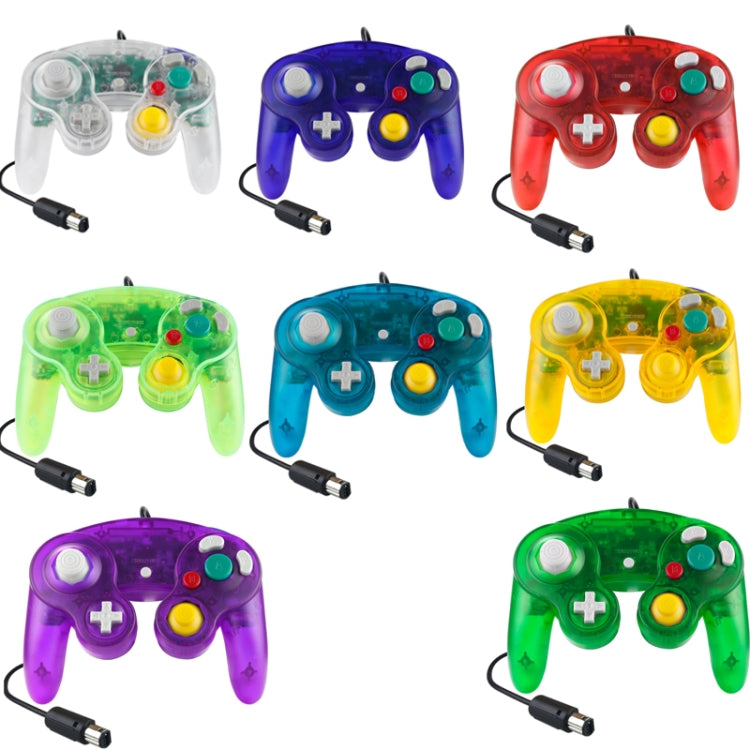 5 PCS Single Point Vibrating Controller Wired Game Controller For Nintendo NGC(Transparent Red) - Gamepads by buy2fix | Online Shopping UK | buy2fix