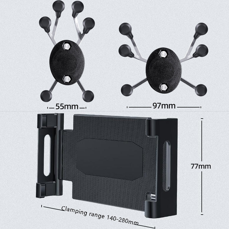 Car Headrest Bracket Motorcycle Rearview Mobile Phone Bracket Style: Plate Clamp - Car Holders by buy2fix | Online Shopping UK | buy2fix