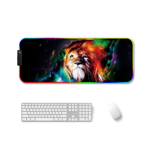 250x350x3mm F-01 Rubber Thermal Transfer RGB Luminous Non-Slip Mouse Pad(Colorful Lion) - Mouse Pads by buy2fix | Online Shopping UK | buy2fix