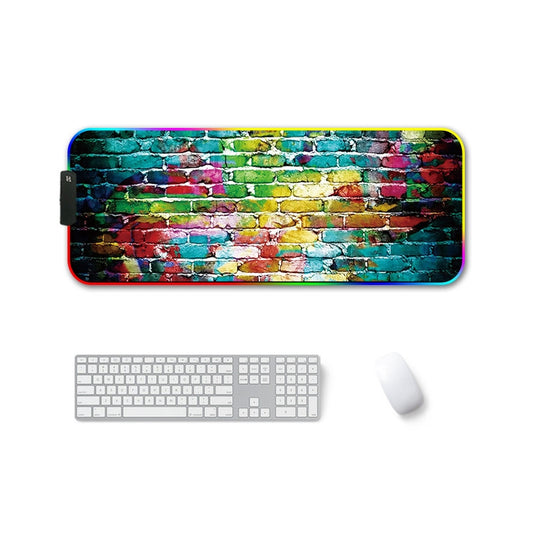 250x350x4mm F-01 Rubber Thermal Transfer RGB Luminous Non-Slip Mouse Pad(Colorful Brick) - Mouse Pads by buy2fix | Online Shopping UK | buy2fix