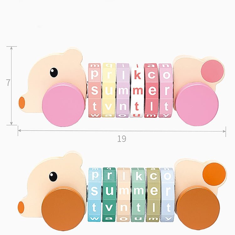 Children Number Puzzle Arithmetic Multicolor Rotating Shaft Baby Early Education Wooden Teaching Kids, Style: Bear Pink - Math Toys by buy2fix | Online Shopping UK | buy2fix