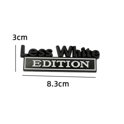 2 PCS Car Metal Leaf Board Label Less White Edition Modified Body Labeling(Silver Black) - Decorative Sticker by buy2fix | Online Shopping UK | buy2fix