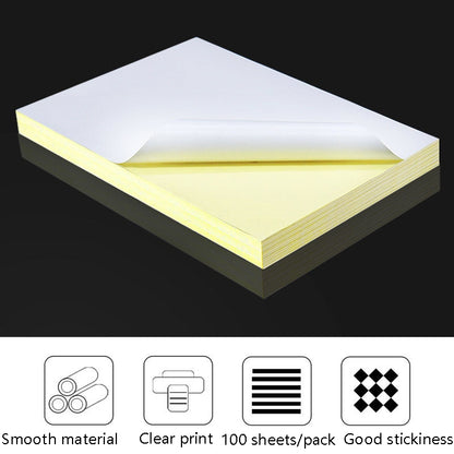 100 Sheets A4 Non-Adhesive Print Paper Blank Writing Adhesive Laser Inkjet Print Label Paper(Glossy) - Consumer Electronics by buy2fix | Online Shopping UK | buy2fix