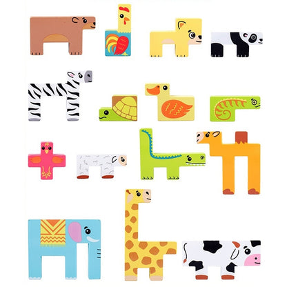 YSY-235 Children Early Education Intelligence Toys 3D Cube Blocks Cartoon Animal Puzzle - Puzzle Toys by buy2fix | Online Shopping UK | buy2fix