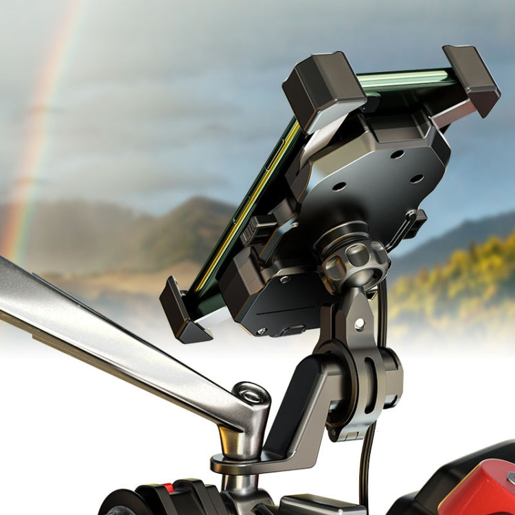 Kewig Motorcycle Outdoor Riding Four-Claw Fixed Mobile Phone Bracket QC3.0 Fast Charging Waterproof Holder(M11-B) - Holder by Kewig | Online Shopping UK | buy2fix