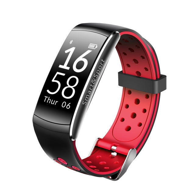 Smart Watch Heart Rate Monitor IP68 Waterproof Fitness Tracker Blood Pressure GPS Bluetooth for Android IOS women men(Red) - Smart Wear by buy2fix | Online Shopping UK | buy2fix