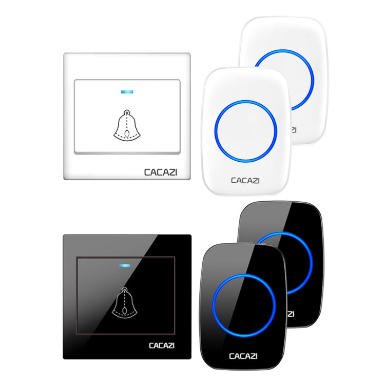 CACAZI H10 1 For 2 Home Wireless Music Doorbell without Battery, Plug:EU Plug(Black) - Security by CACAZI | Online Shopping UK | buy2fix