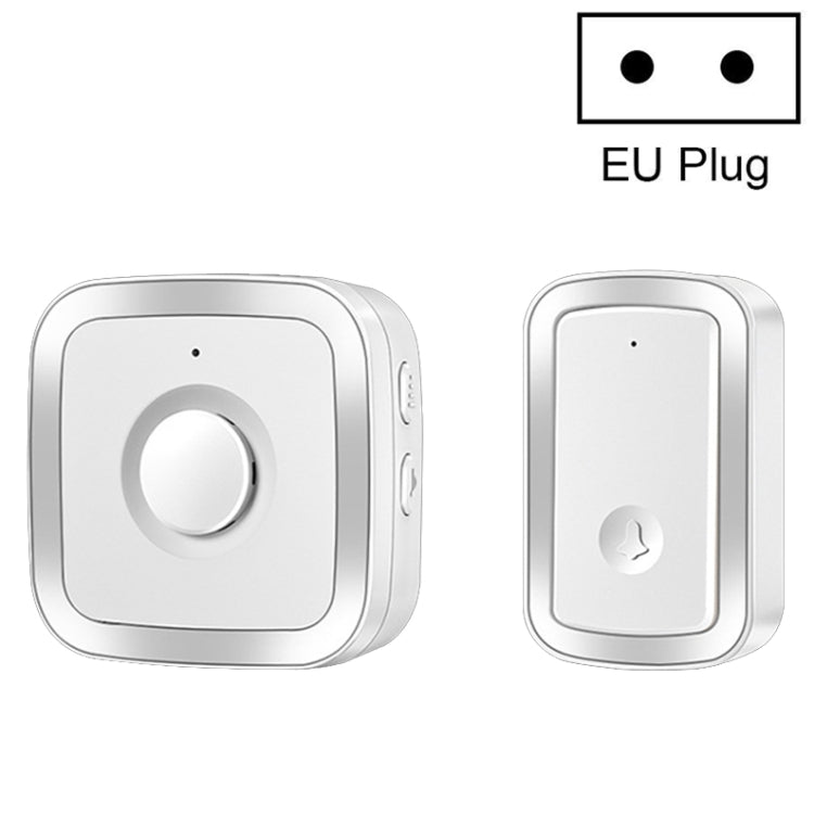 CACAZI A58 1 For 1 Smart Wireless Doorbell without Battery, Plug:EU Plug(Silver) - Wireless Doorbell by CACAZI | Online Shopping UK | buy2fix