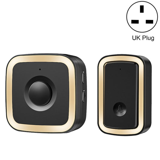 CACAZI A58 1 For 1 Smart Wireless Doorbell without Battery, Plug:UK Plug(Black Gold) - Security by CACAZI | Online Shopping UK | buy2fix