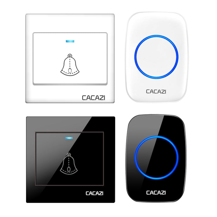 CACAZI H10 1 For 1 Wireless Smart Doorbell without Battery, Plug:EU Plug(Black) - Wireless Doorbell by CACAZI | Online Shopping UK | buy2fix