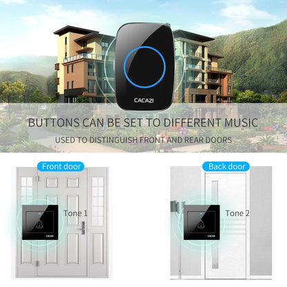 CACAZI H10 1 For 1 Wireless Smart Doorbell without Battery, Plug:UK Plug(Black) - Wireless Doorbell by CACAZI | Online Shopping UK | buy2fix