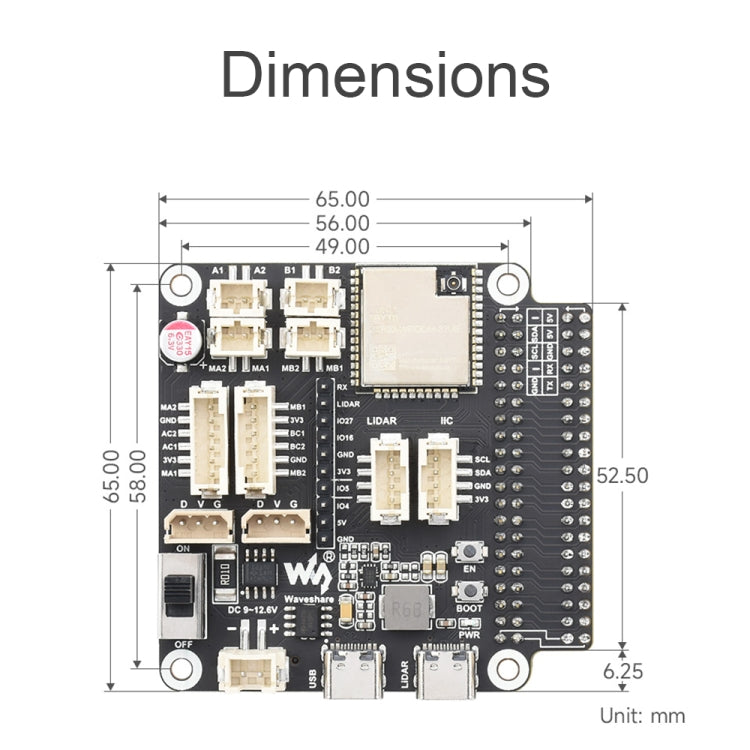 Waveshare 23730 ESP32 Multi-Functional General Driver Board For Robots, Supports WIFI/Bluetooth/ESP-NOW - Modules Expansions Accessories by Waveshare | Online Shopping UK | buy2fix