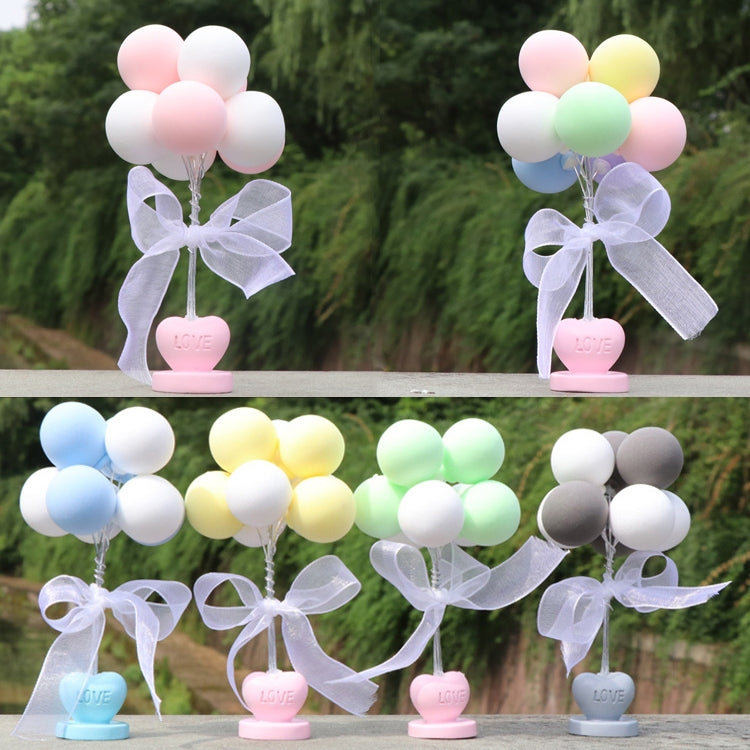 6 PCS Car Ornaments Love Balloon Personality Macaron Color Car Ornament(Gray White) - In Car by buy2fix | Online Shopping UK | buy2fix