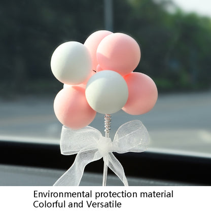 6 PCS Car Ornaments Love Balloon Personality Macaron Color Car Ornament(Pink White) - In Car by buy2fix | Online Shopping UK | buy2fix