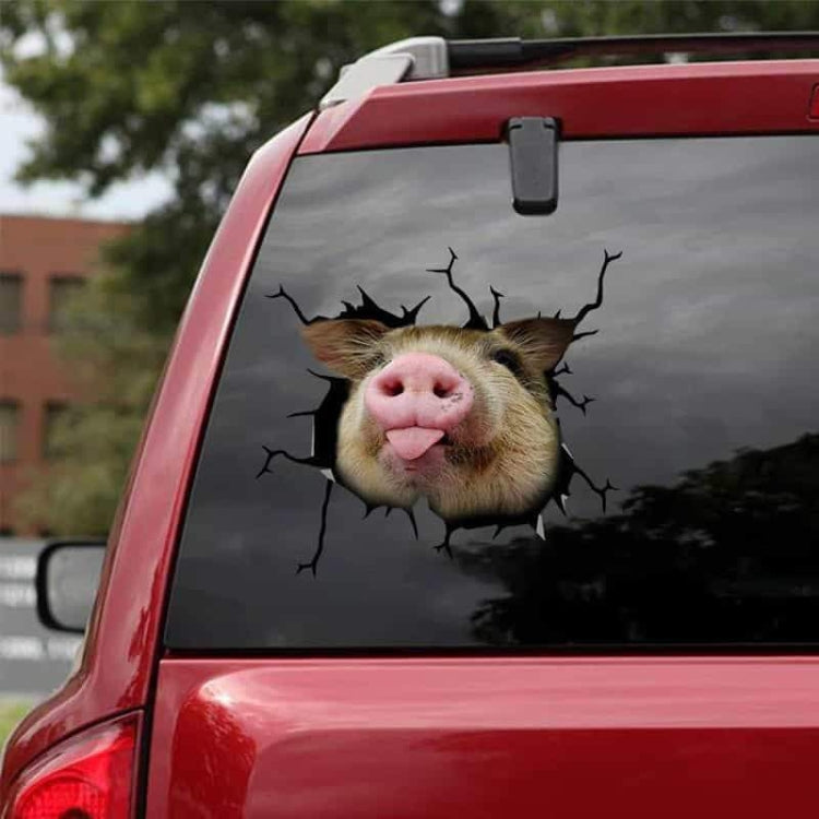 6 PCS Animal Wall Stickers Pig Hoisting Car Window Static Stickers(Pig 07) - In Car by buy2fix | Online Shopping UK | buy2fix