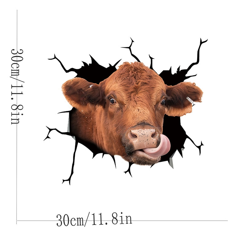 7 PCS Animal Wall Stickers Cattle Head Hoisting Car Window Static Stickers(Cow 03) - In Car by buy2fix | Online Shopping UK | buy2fix