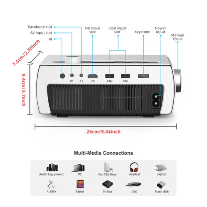 YG430 1080P 5G Mobile Phone Wireless Multi-Screen Version Home Projector Office HD Mini Portable Projector, Plug Type： AU Plug - Consumer Electronics by buy2fix | Online Shopping UK | buy2fix