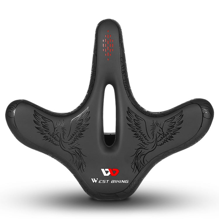 WEST BIKING YP1602797 Bicycle Hollow Seat Night Riding With Warning Tail Light Seat(Phoenix) - Bicycle Saddle by WEST BIKING | Online Shopping UK | buy2fix