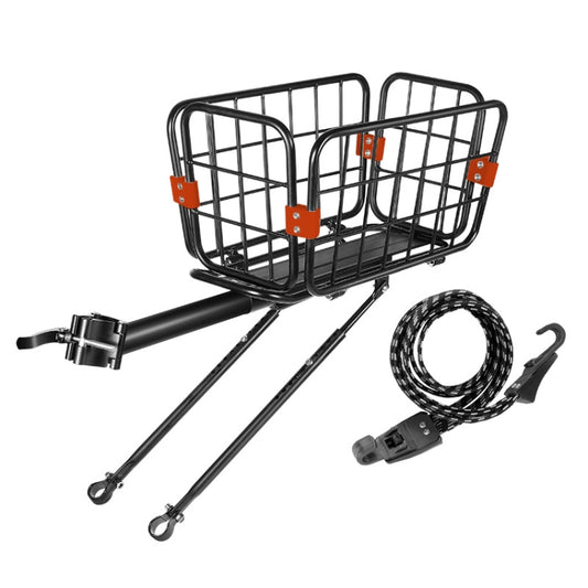 WEST BIKING YP0712030 Bicycle Aluminum Alloy Rack Cart Basket Mountain Bike Back Seat With Basket(Black) - Others by WEST BIKING | Online Shopping UK | buy2fix