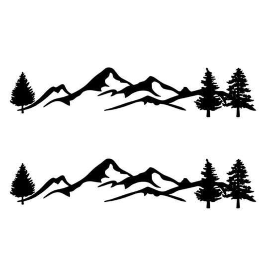 2 PCS D-791 Mountain Forest Car Sticker SUV Off-Road Vehicle Body Sticker Rear Windshield Car Sticker(Black) - In Car by buy2fix | Online Shopping UK | buy2fix