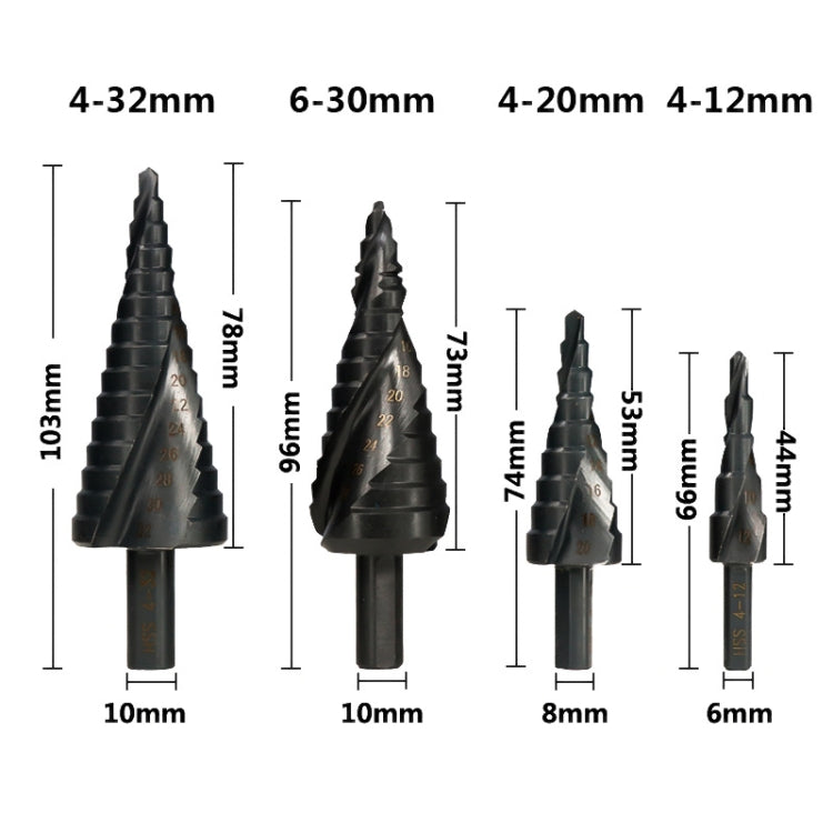 4-20mm Triangular Shank Spiral Flute Step Drill Bit - Drill & Drill Bits by buy2fix | Online Shopping UK | buy2fix