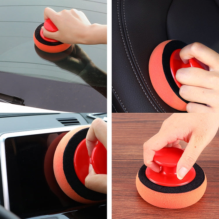 3 Sets Handle Polished Waxing Sponge Car Waxing Wash Tool(3 Handle +12 Sponge) - In Car by buy2fix | Online Shopping UK | buy2fix