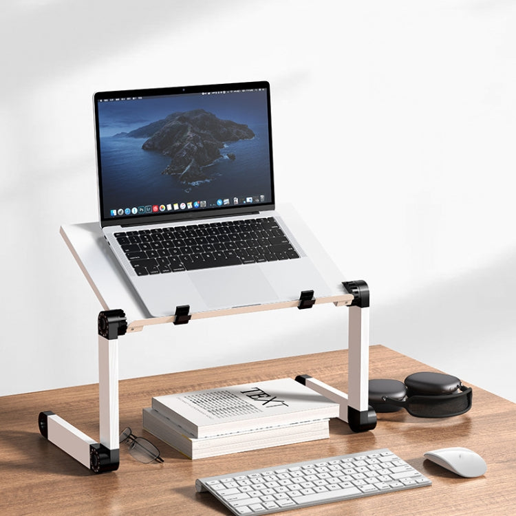 Oatsbasf Folding Computer Desk Laptop Stand Foldable Lifting Heightening Storage Portable Rack,Style: L02 White - Laptop Stand by Oatsbasf | Online Shopping UK | buy2fix