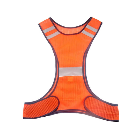 Sports Reflective Vest Night Running Outdoor Reflective Clothing Traffic Safety Reflective Vest,Style: Without Led(Orange Red) - In Car by buy2fix | Online Shopping UK | buy2fix