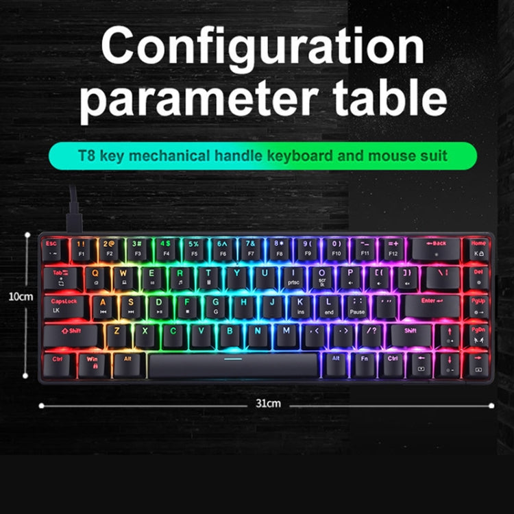 T8 68 Keys Mechanical Gaming Keyboard RGB Backlit Wired Keyboard, Cable Length:1.6m(Pink Green Shaft) - Wired Keyboard by buy2fix | Online Shopping UK | buy2fix