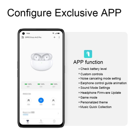 OPPO Enco Air2 Pro Wireless In-Ear Active Noise Reduction Music Gaming Bluetooth Earphones(White) - Bluetooth Earphone by OPPO | Online Shopping UK | buy2fix