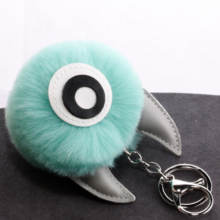 3 PCS Cartoon Croissant Hair Ball Keychain Pendant Bag Car Pendant(Army Green) - Key Rings by buy2fix | Online Shopping UK | buy2fix