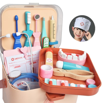 Children Wooden Simulation Medicine Box Pretend Play Toy, Colour: 25 PCS (Pink) - Pretend Play Toys by buy2fix | Online Shopping UK | buy2fix