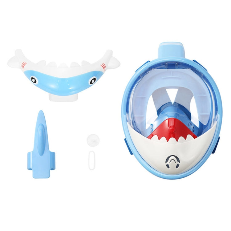 Cartoon Kids Full Dry Diving Mask Swimming Anti-Fog Snorkeling Mask, Size: XS(Shark Blue) - DJI & GoPro Accessories by buy2fix | Online Shopping UK | buy2fix