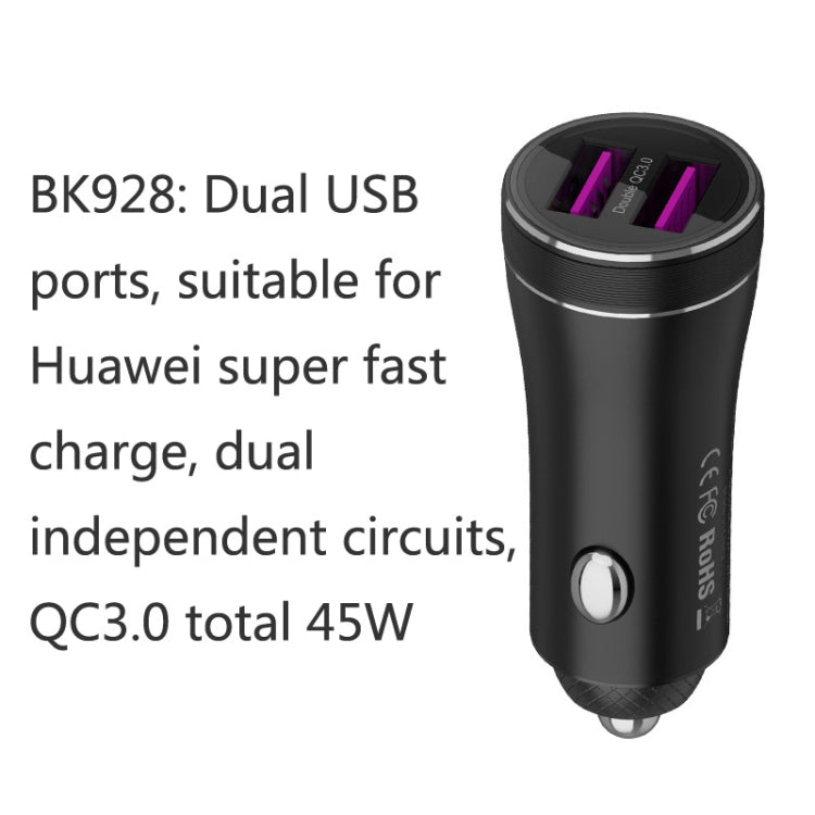 QIAKEY BK928 Dual Ports Fast Charge Car Charger - Car Charger by QIAKEY | Online Shopping UK | buy2fix