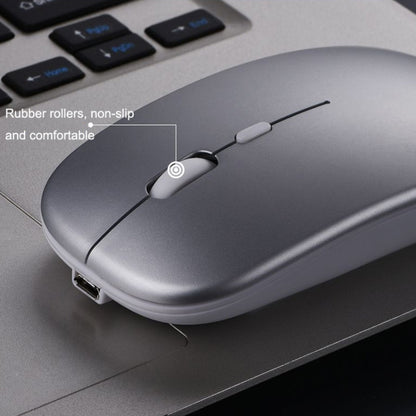 C7002 2400DPI 4 Keys Colorful Luminous Wireless Mouse, Color: Dual-modes Silver - Wireless Mice by buy2fix | Online Shopping UK | buy2fix