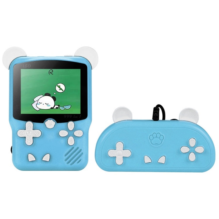 I50 999 in 1 Children Cat Ears Handheld Game Console, Style: Doubles (Blue) - Pocket Console by buy2fix | Online Shopping UK | buy2fix