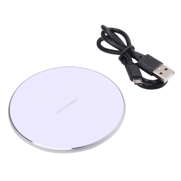 Q25 15W Plaid Pattern Desktop Metal Round Wireless Charger(White) - Apple Accessories by buy2fix | Online Shopping UK | buy2fix