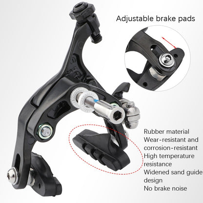 Meroca Bicycle Aluminum Alloy C Brake, Color: Black Front+Rear - Bicycle Brake Parts by MEROCA | Online Shopping UK | buy2fix