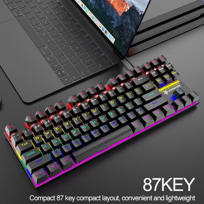 XUNFOX K80 87 Keys Wired Gaming Mechanical Illuminated Keyboard, Cable Length:1.5m(Gray Black) - Wired Keyboard by XUNFOX | Online Shopping UK | buy2fix