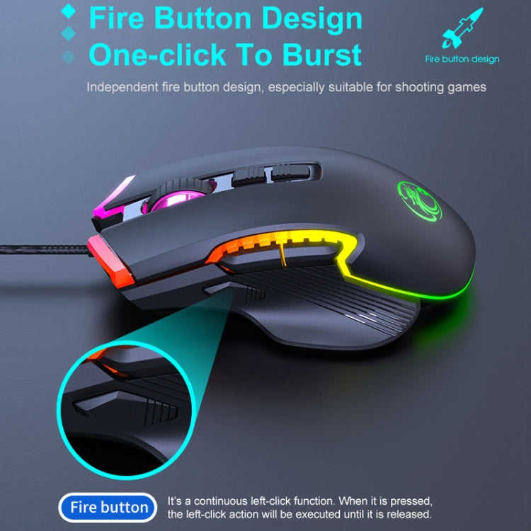 IMICE T70 8-Button 7200DPI RGB Lighting Programmable Wired Gaming Mouse, Cable Length: 1.8m(Black) - Wired Mice by IMICE | Online Shopping UK | buy2fix