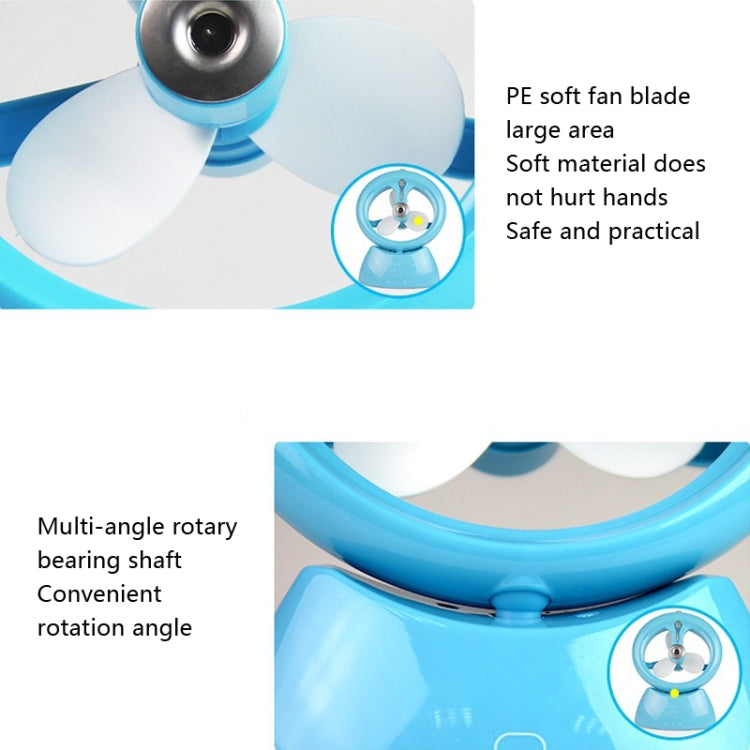 Mini USB Rechargeable Spray Fan Student Dormitory Office Desktop Mute Fan(Glossy Blue) - Consumer Electronics by buy2fix | Online Shopping UK | buy2fix