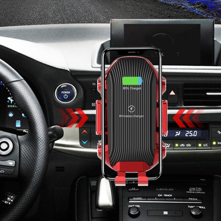X343 15W Car Wireless Charger Smart Induction Suction Cup Phone Holder( Red ) - In Car by buy2fix | Online Shopping UK | buy2fix