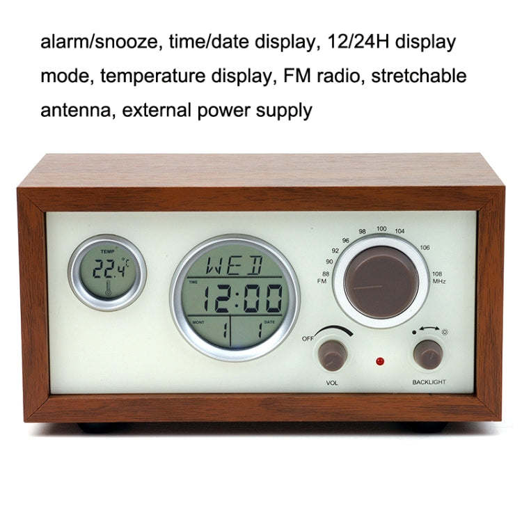 SY-601 Home Multifunctional Retro Wooden Radio Electronic Thermometer Alarm Clock(Random Color Delivery) - Radio Player by buy2fix | Online Shopping UK | buy2fix