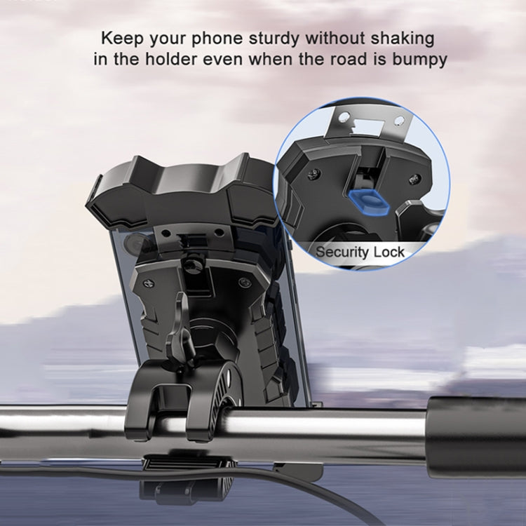 L101+M011 Outdoor Cycling Mechanical Locking Phone Holder(Gray) - Outdoor & Sports by buy2fix | Online Shopping UK | buy2fix