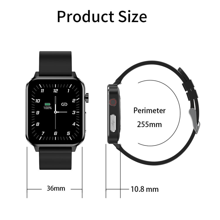 LOANIY E86 1.7 Inch Heart Rate Monitoring Smart Bluetooth Watch, Color: Black - Smart Wear by LOANIY | Online Shopping UK | buy2fix