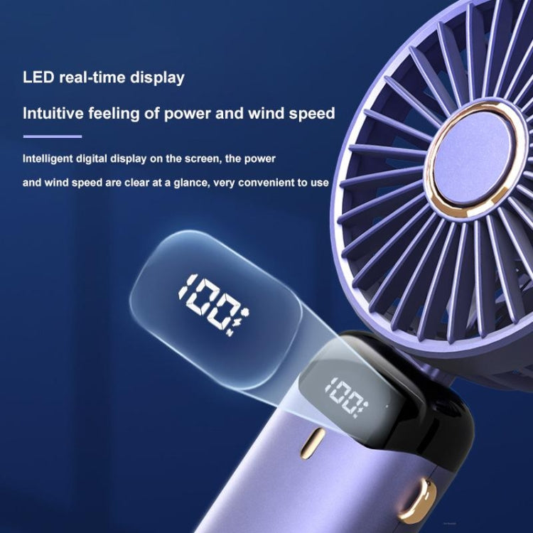 USB Handheld Digital Display Folding Aromatherapy Fan, Battery Capacity: 4000mAh(N15 White) - Consumer Electronics by buy2fix | Online Shopping UK | buy2fix