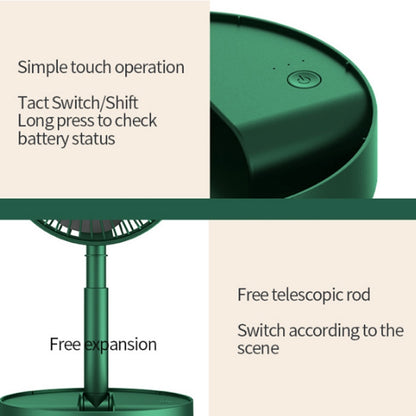 Portable Folding Fan  Retractable Floor Standing Fan,Style: USB Plug In (Green) - Consumer Electronics by buy2fix | Online Shopping UK | buy2fix