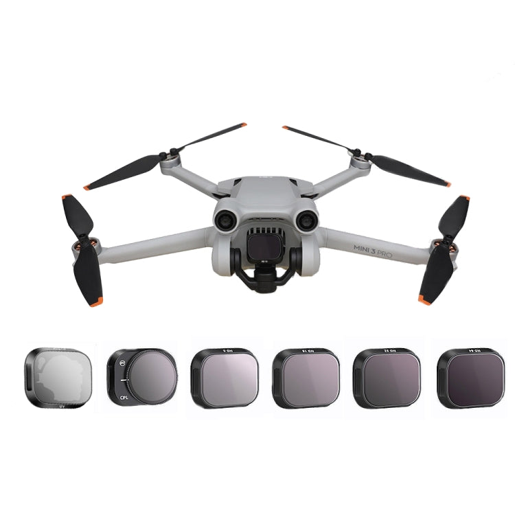 RCSTQ Aluminum Alloy Adjustable Filter Accessories for DJI Mini 3 Pro,Style: UV+CPL+ND8+ND16+ND32+ND64 6 In 1 - Mavic Lens Filter by RCSTQ | Online Shopping UK | buy2fix