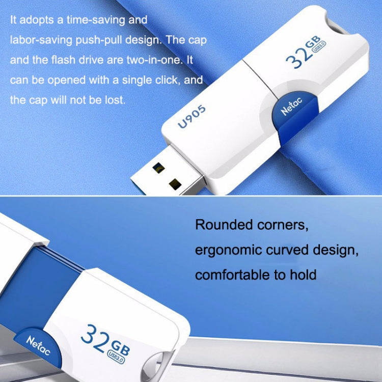 Netac U905 High Speed USB3.0 Retractable Car Music Computer USB Flash Drive, Capacity: 256GB - USB Flash Drives by Netac | Online Shopping UK | buy2fix